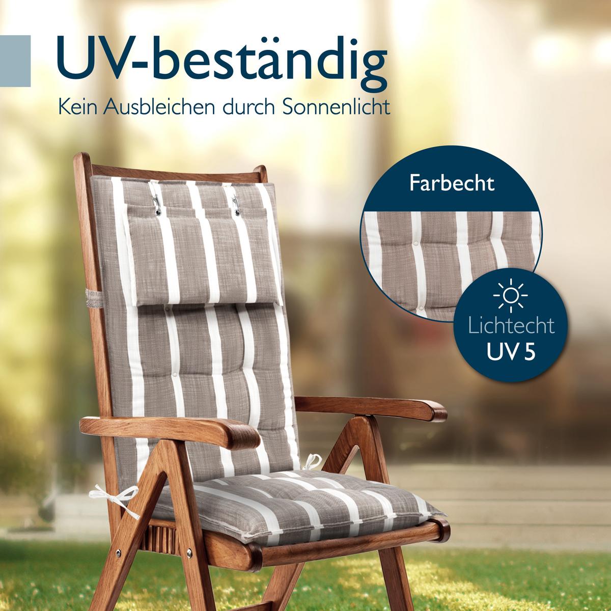 HOCHLEHNER Sun-HL 119x50x8cm Beige-Weiß-Gestreift (2tlg) - Beige, Textil (50/120cm) - Beautissu 
