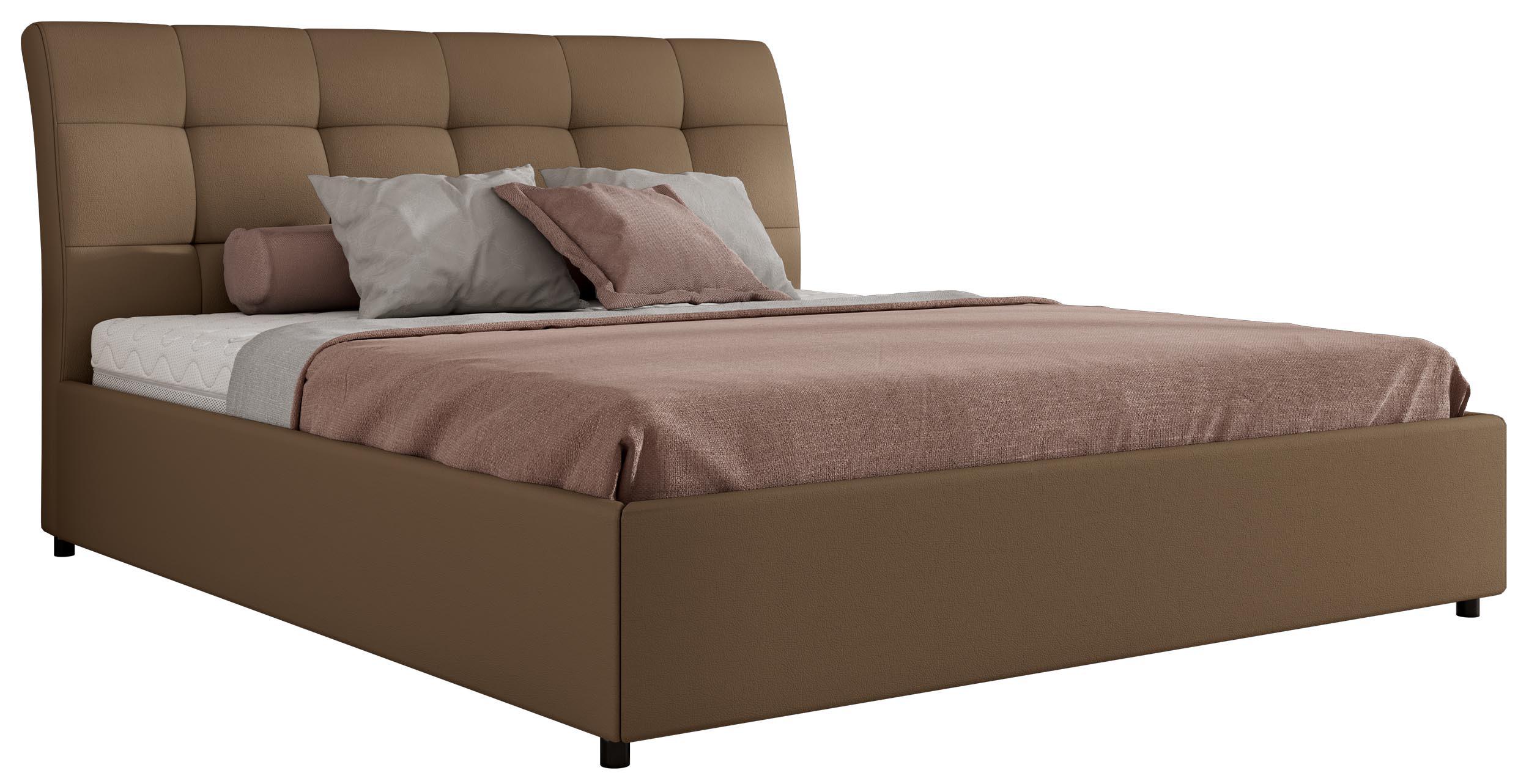 POLSTERBETT GALA CLASSIC 180/200 - Braun Kunstleder - Multipocket-Matratze - Braun, Textil (180/200cm) - MKS