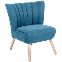 SESSEL Kadisha Bezug Velourstoff Buche natur / petrol - Blau/Buchefarben, Kunststoff (70/80/66cm) - 58aufmkessel