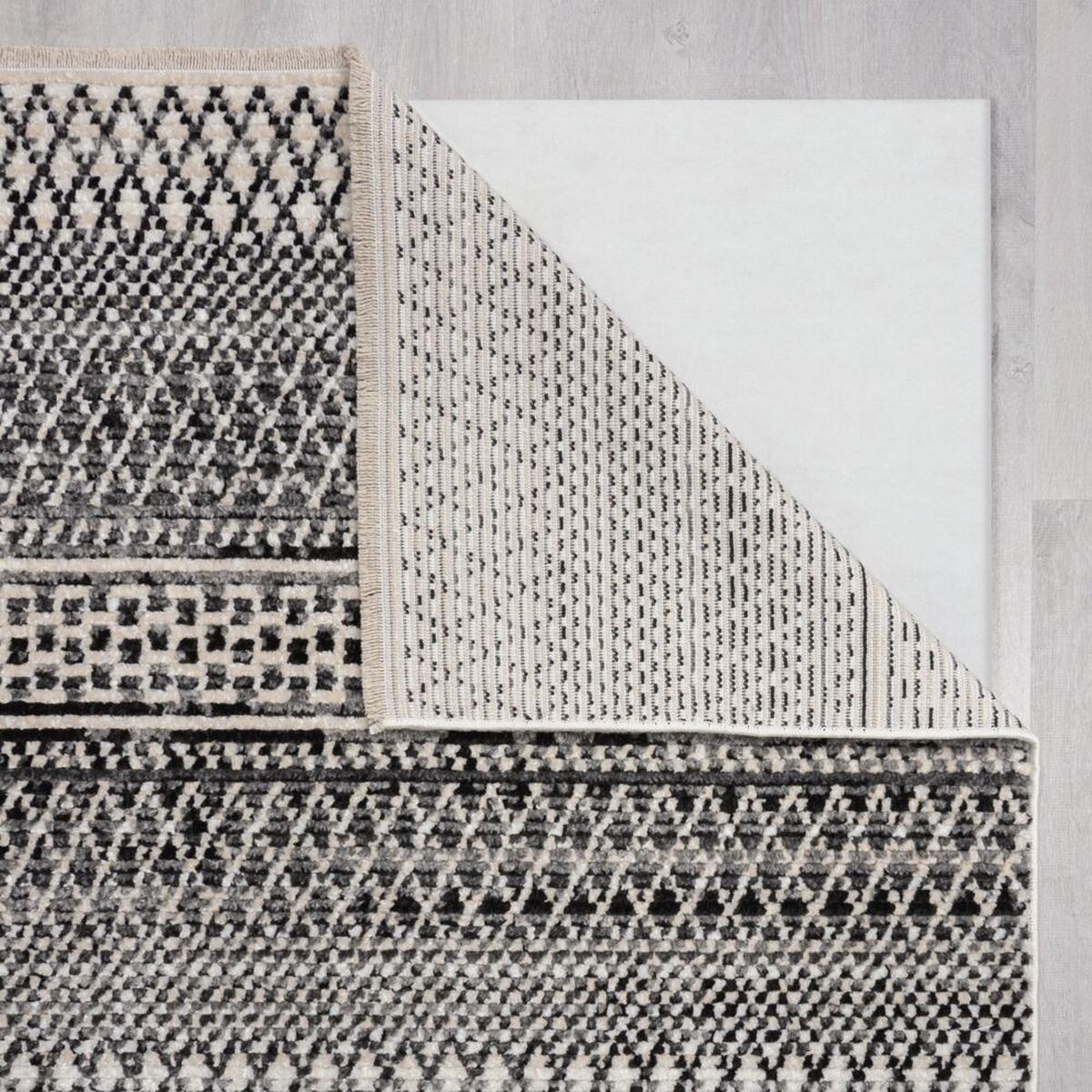 TEPPICH PERRAN, gestreift, Schwarz-Weiß, 160 x 230 cm - Schwarz, Textil (160/230cm) - KADIMA DESIGN