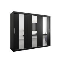 SCHWEBETÜRENSCHRANK 200/250/62 3-türig - Silberfarben/Schwarz, Holz/Kunststoff (250/200/62cm) - MÖBEL KRYSPOL