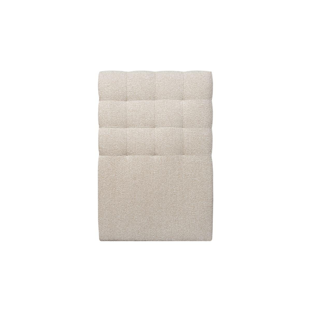 KOPFTEIL gepolstert - Gesteppt – hellbeiger Bouclé-Stoff - 90 cm - Beige, Karton/Holz (90/120/10cm) - Sommeil de Plomb