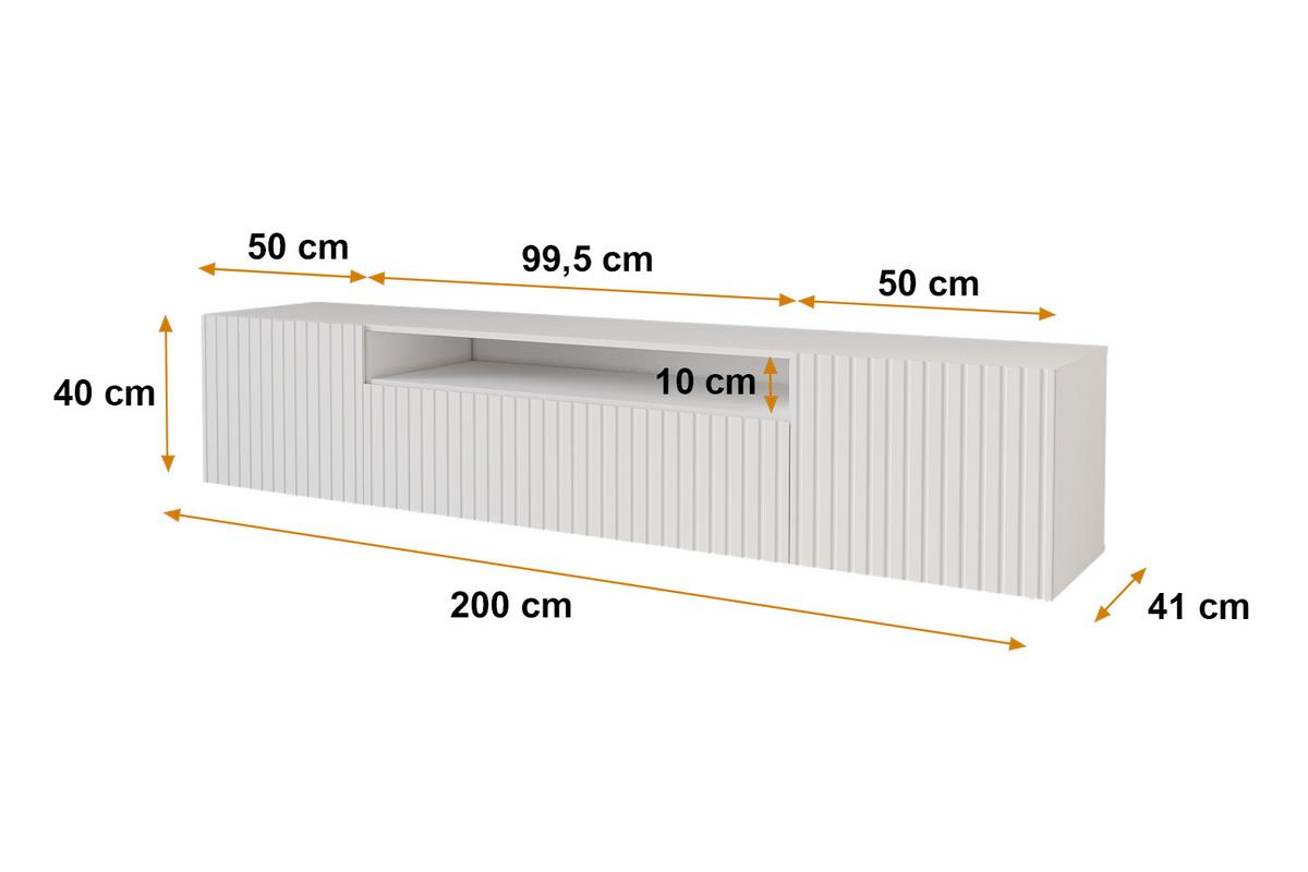 LOWBOARD KITO-W 200x40x41 cm - Weiß - Weiß, Holzwerkstoff (200/40/41cm) - ALTDECOR