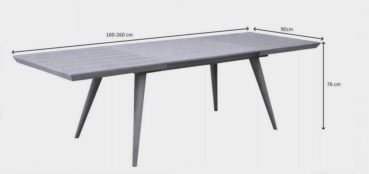 ESSTISCH SINCRO Ausziehbar 160 - 260 / 90 x 76 cm - Eichefarben, Holz (160/90/76cm) - MASSENO