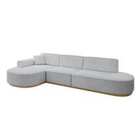 ECKSOFA Ottomane Links MARI-L2-v2 - 328x171x83 cm Grau Cord - Grau, Holzwerkstoff/Textil (328/171cm) - ALTDECOR