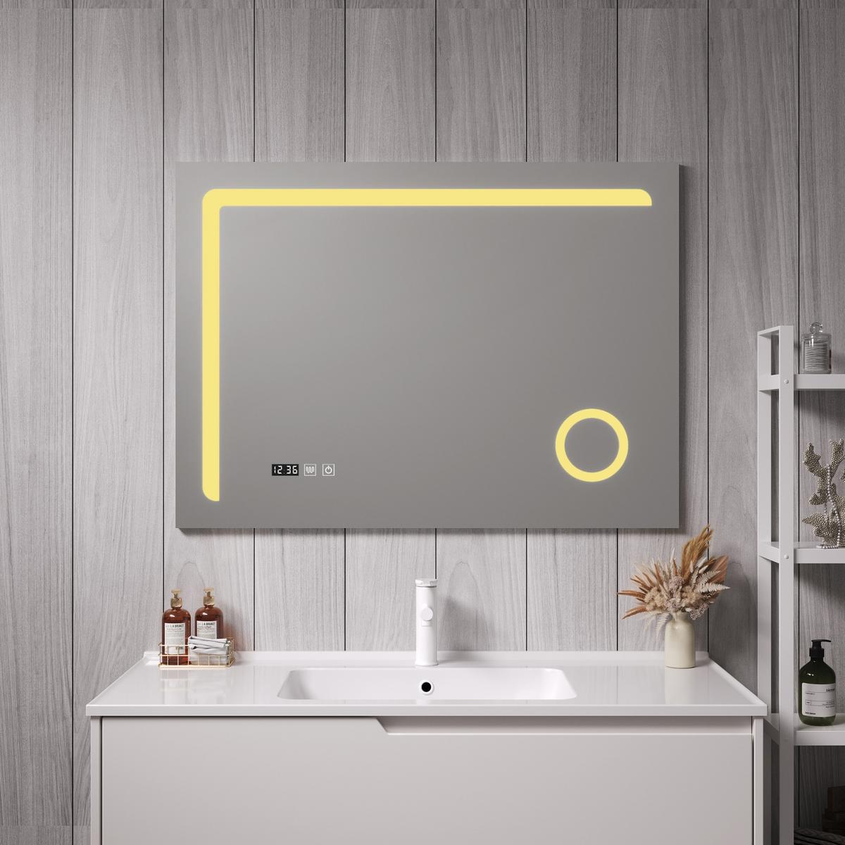 BADEZIMMERSPIEGEL Chambave - Silberfarben, Glas/Metall (100/70/3cm) - pro.tec