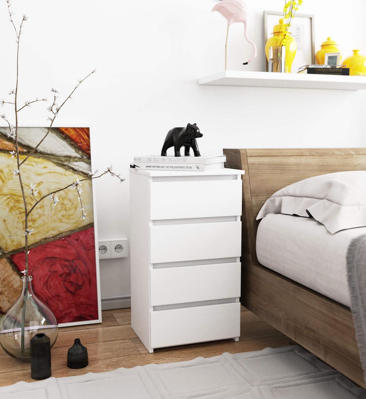 KOMMODE Weiß 74/40/35 - Weiß, Holzwerkstoff (40/74/35cm) - RAUMHIRSCH FURNITURE
