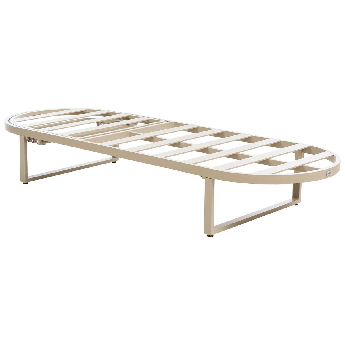 SONNENLIEGE mit Kissen Metall Beige Roncolo - Beige/Schwarz, Metall (128/40/70cm) - Beliani