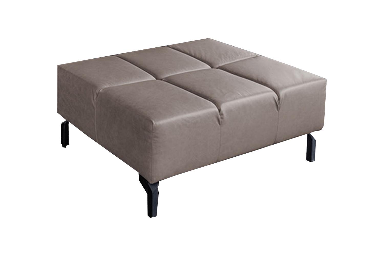 POLSTERHOCKER NELSON Dunkelbraun Leder - Dunkelbraun, Leder (107/43/71cm) - KAWOLA