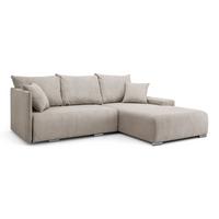 ECKSOFA LAVIO L mit Schlaffunktion und Bettzeugkasten Rechte - Beige, Textil (246/188cm) - Lookway
