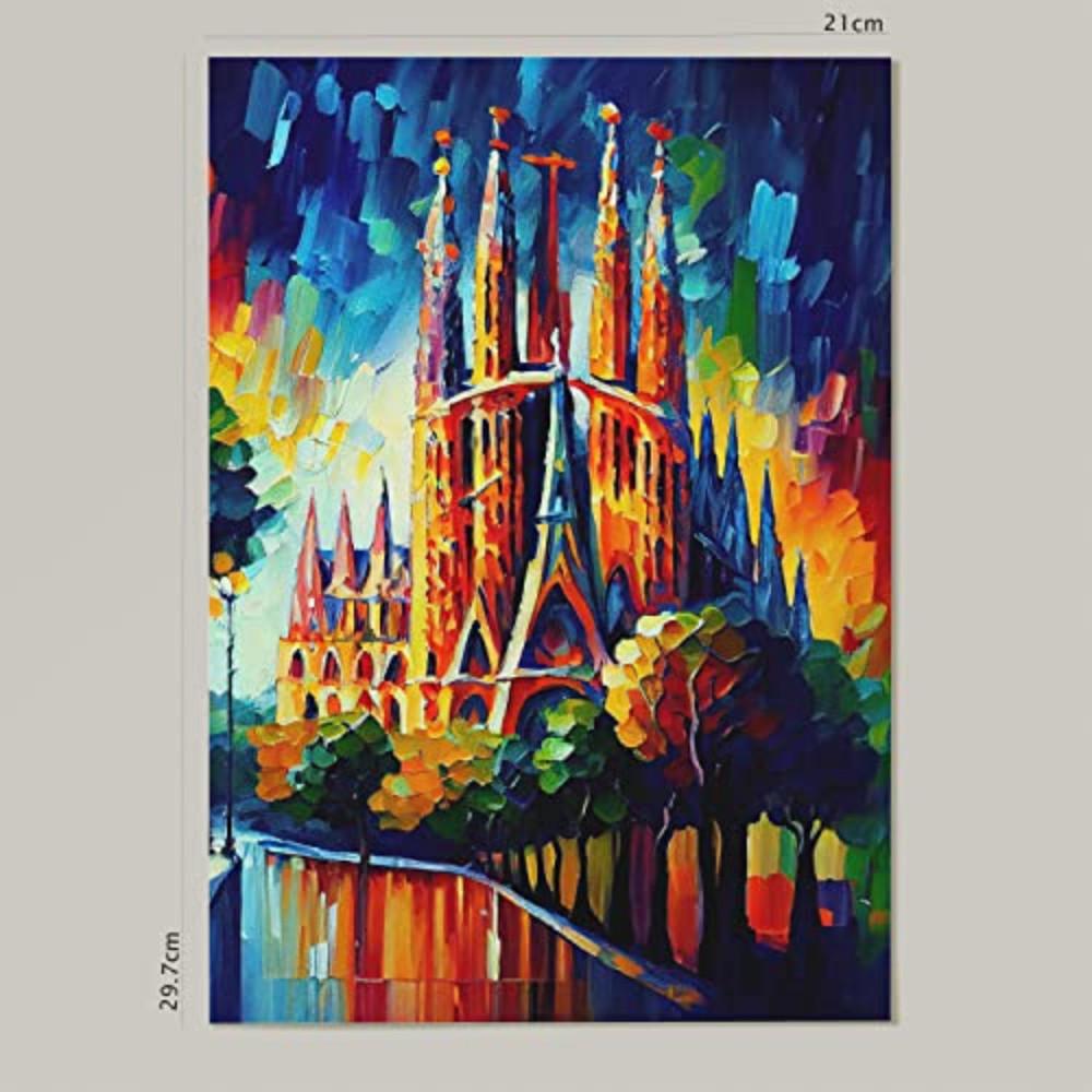 POSTER Die Sagrada Família Im Ölgemälde Stil A4 Rahmenlos - Klar, Papier (29.7/5/21cm) - Nacnic