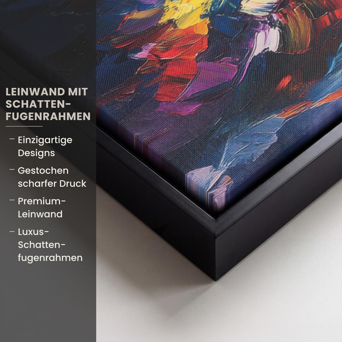 LEINWAND Bilder mit Rahmen - Weihnachtsbaum - Weihnachten - Abstrakt - Farbenfroh - 60x80 - Multicolor, Textil (60/80cm) - MuchoWow