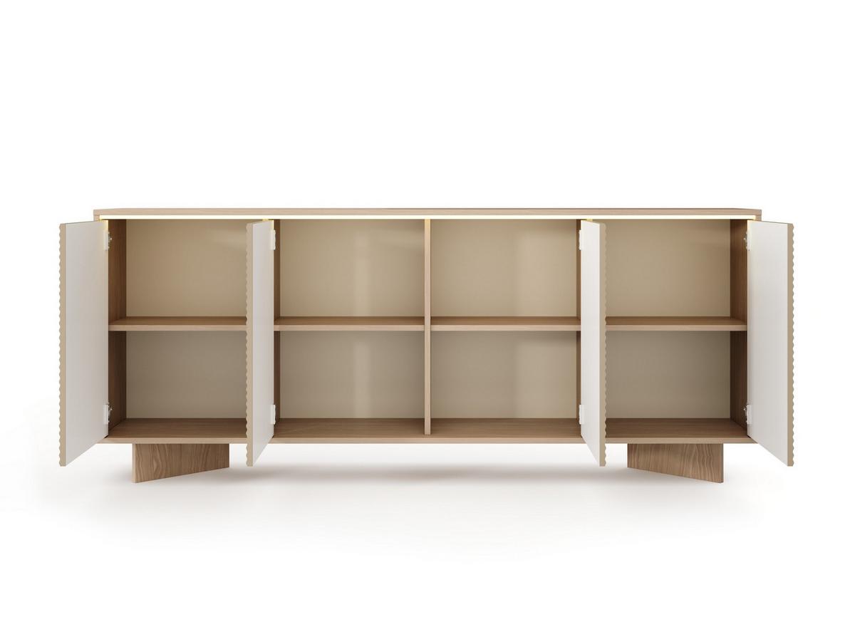 KOMMODE RIGATO 203,9/84,4/40cm mit Schubladen 4 Türen Beige - Beige, Holzwerkstoff (203.9/84.4/40cm) - MASSENO