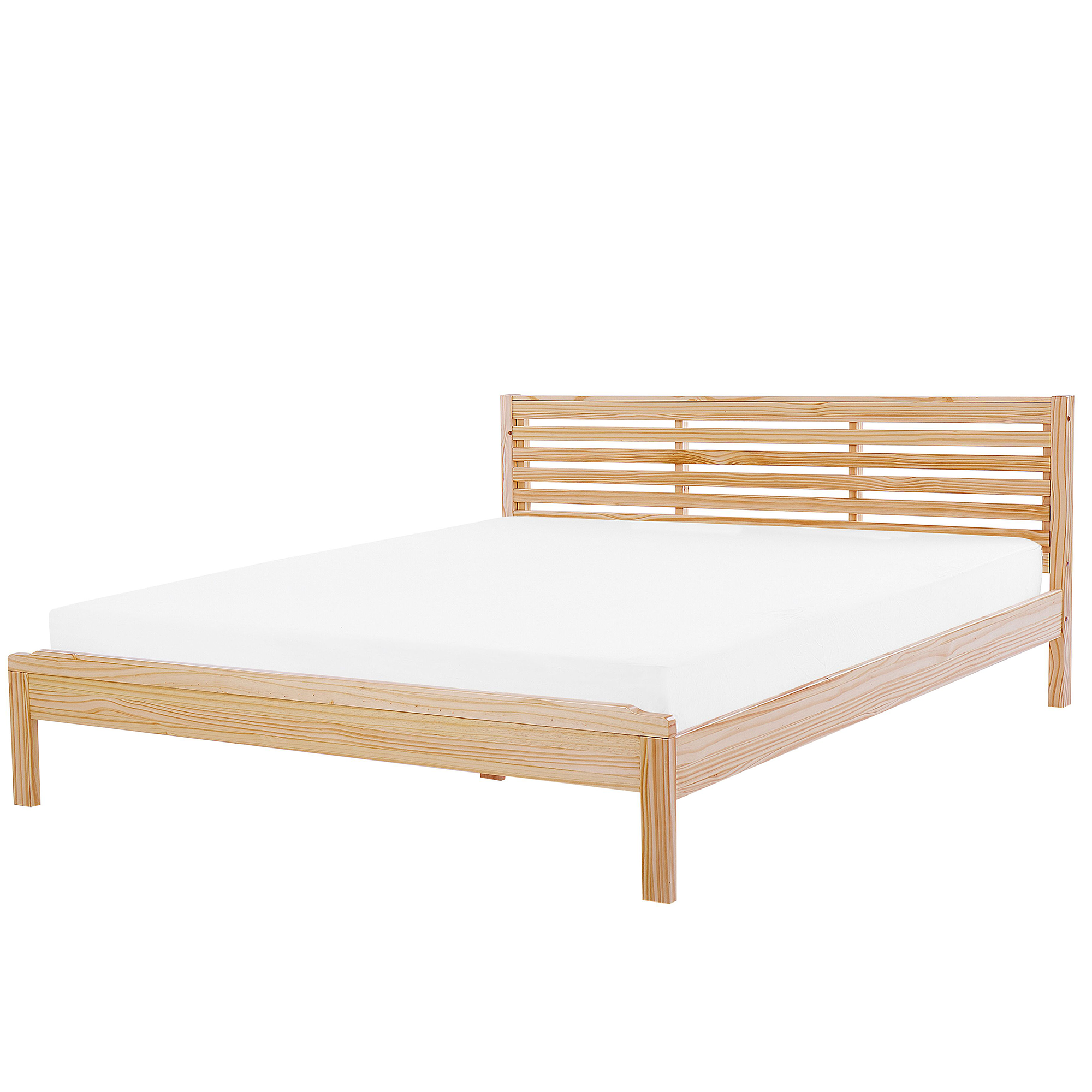HOLZBETT 180/200cm Heller Holzfarbton Carnac - Hellbraun, Holz (180/200cm) - Beliani