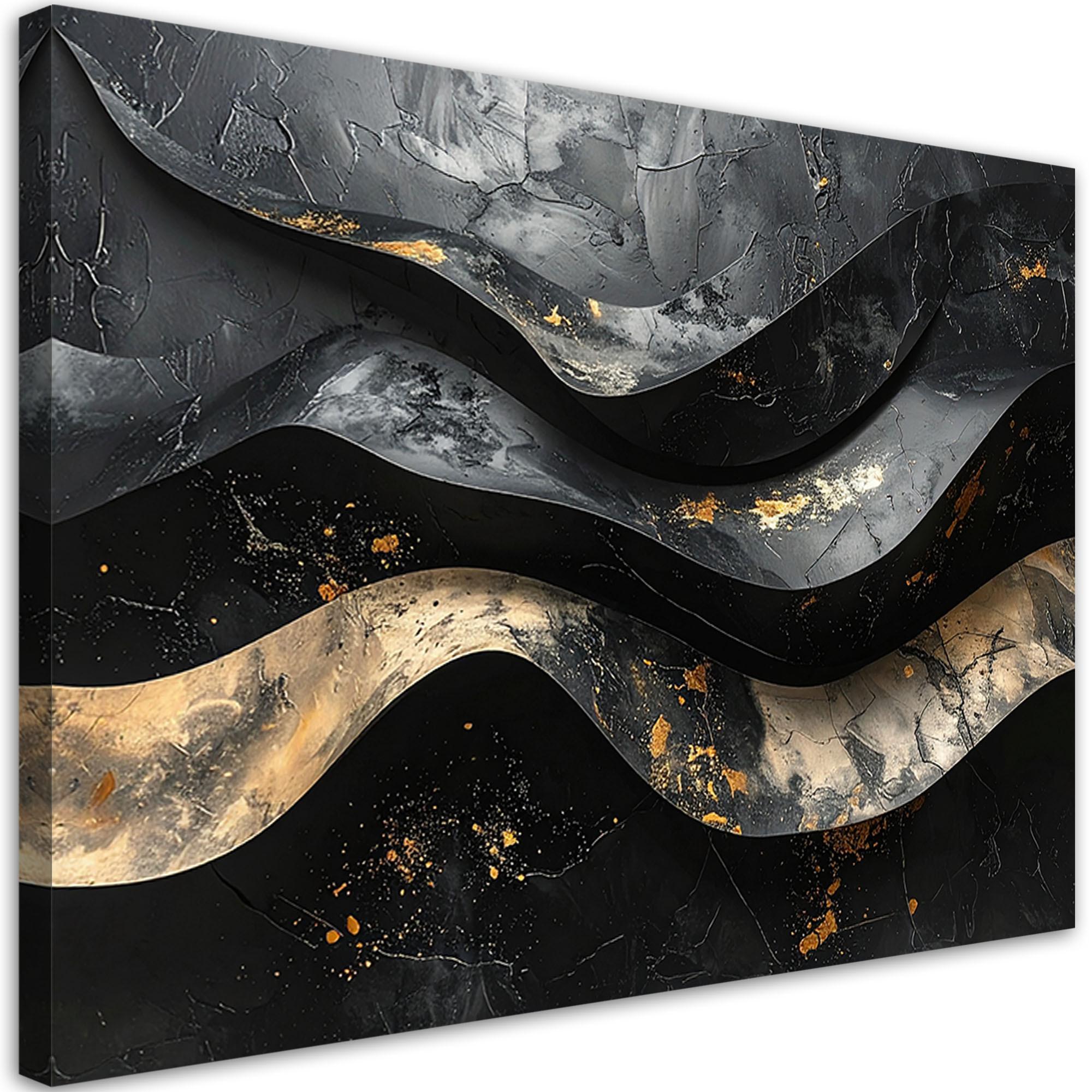 LEINWANDBILD Abstraktion 120x80cm - Schwarz, Textil (120/80cm) - Feeby