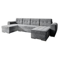 WOHNLANDSCHAFT Bari U - Silberfarben/Grau, Holz/Textil (326/86/157cm) - MIRJAN24