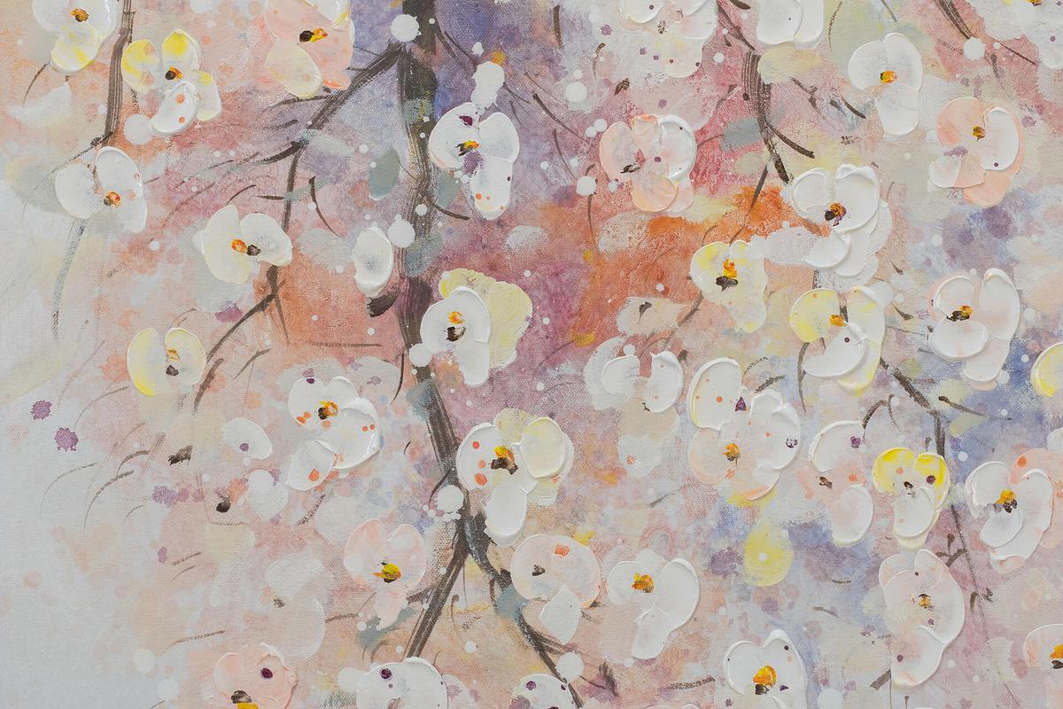 ACRYLBILD HANDGEMALT 60/120 cm - Pink/Weiß, Holz/Textil (60/120cm) - KUNSTLOFT