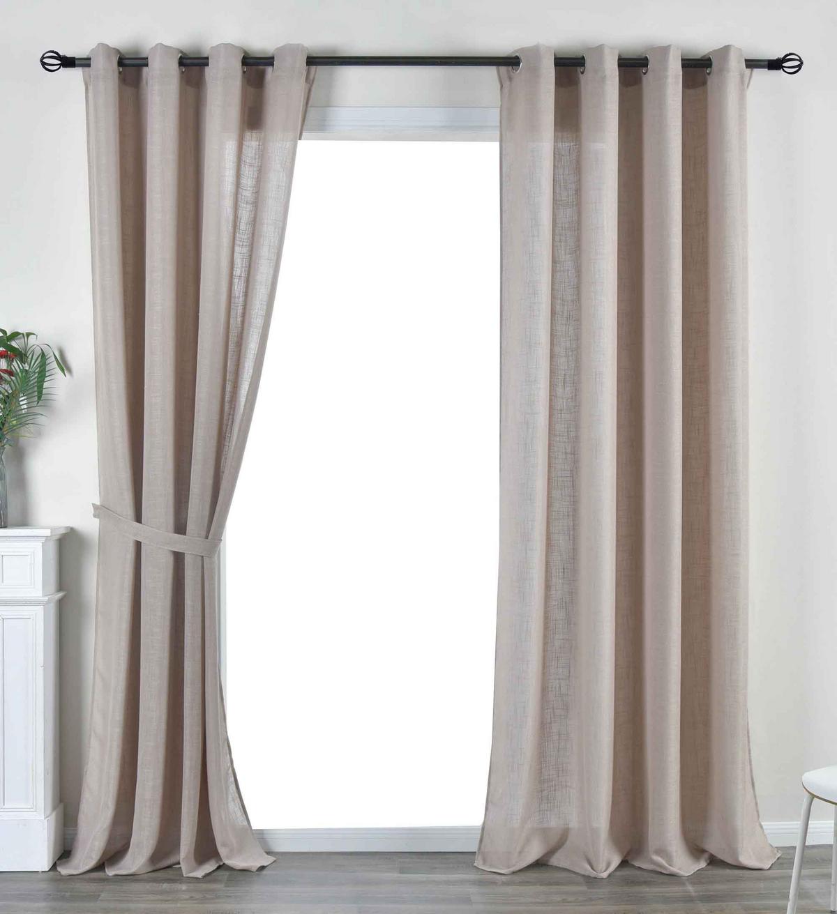 VORHANG 2ER SET »Essen« HxB 245x145 cm Sand - Sandfarben, Textil (145/245cm) - Gardinenbox