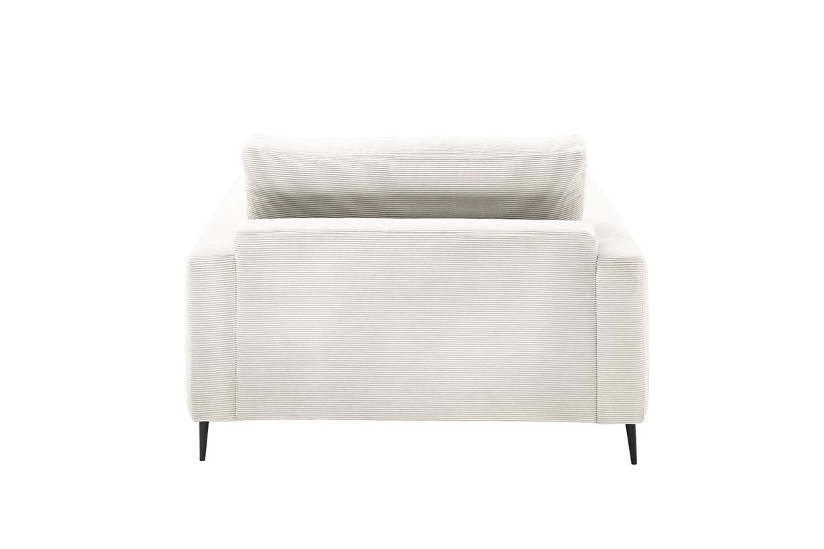 LONGSEAT CARA Weiß Cord - Schwarz/Weiß, Textil/Metall (132/84/170cm) - KAWOLA