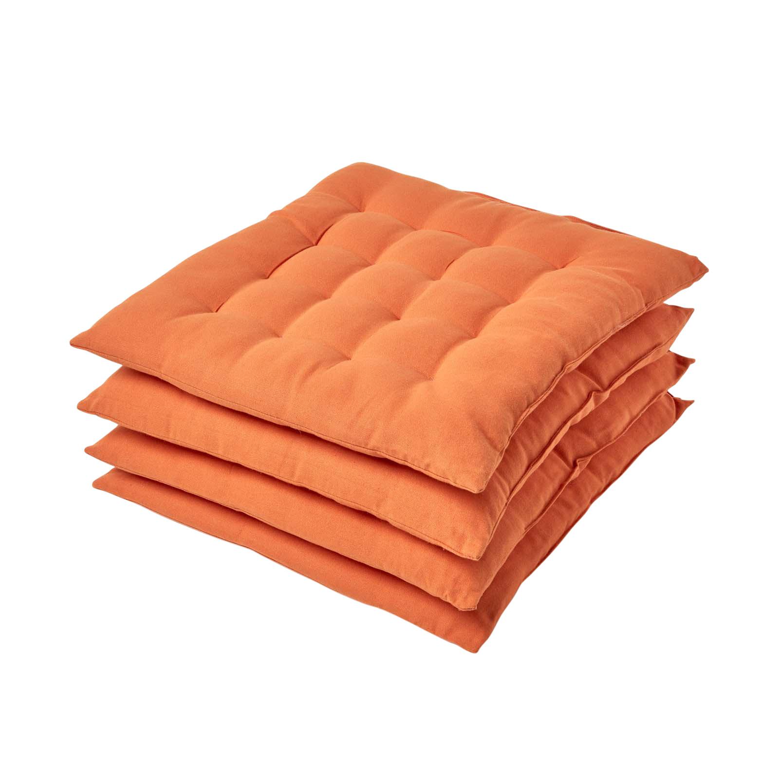 STUHLKISSEN 4er-Set terracotta 40/40/6,5 cm - Terracotta, Textil (40/40/6.5cm) - Homescapes