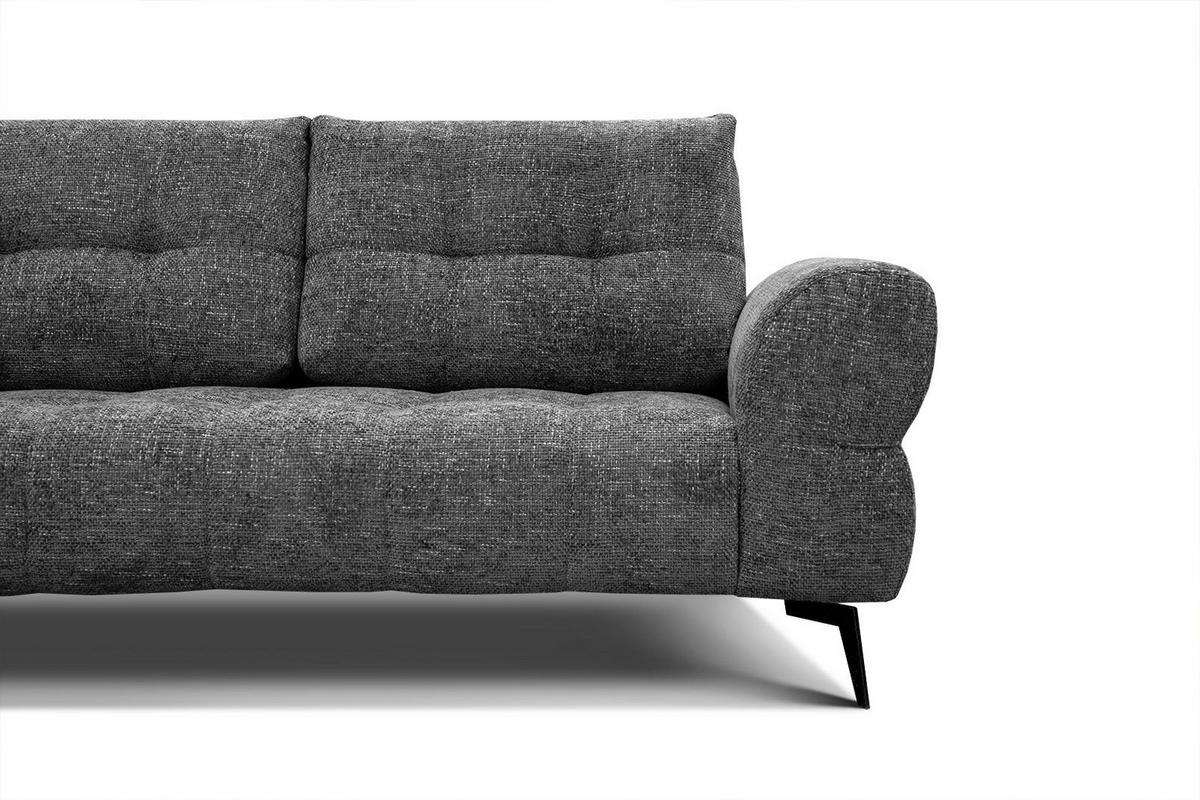 ECKSOFA SALVINI 5-Sitzer, dunkelgrau - Dunkelgrau/Schwarz, Holzwerkstoff/Textil (158/292cm) - Wozimo