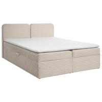 KONTINENTALBETT Lars 160x200 cm mit Topper, Bonnelmatratze, Cord-Stoff, Beige - Beige, Textil (160/200cm) - Beautysofa