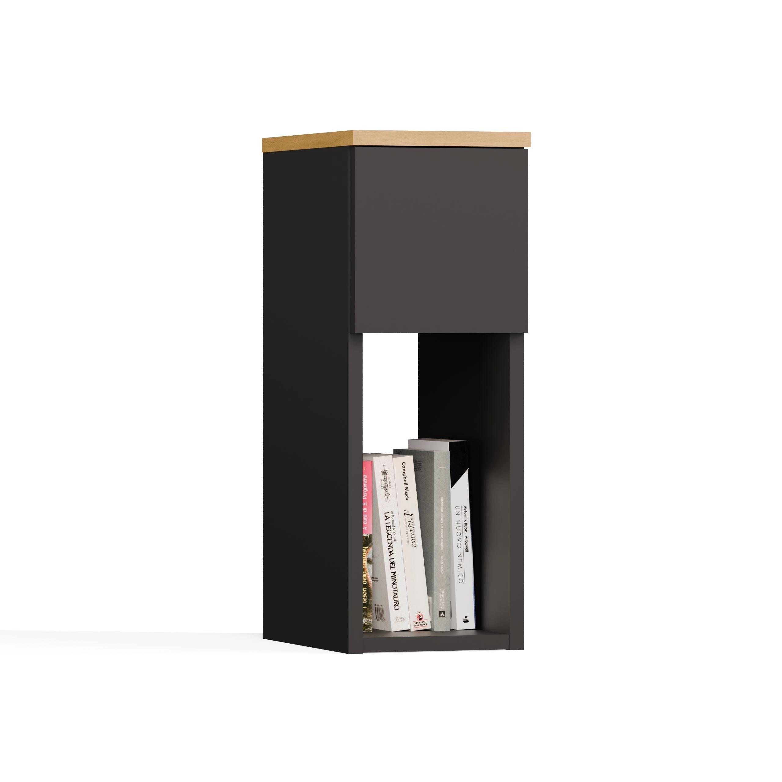 NACHTTISCH Anthrazit, Artisan 20/55/30 - Anthrazit, Holzwerkstoff (20/55/30cm) - RAUMHIRSCH FURNITURE