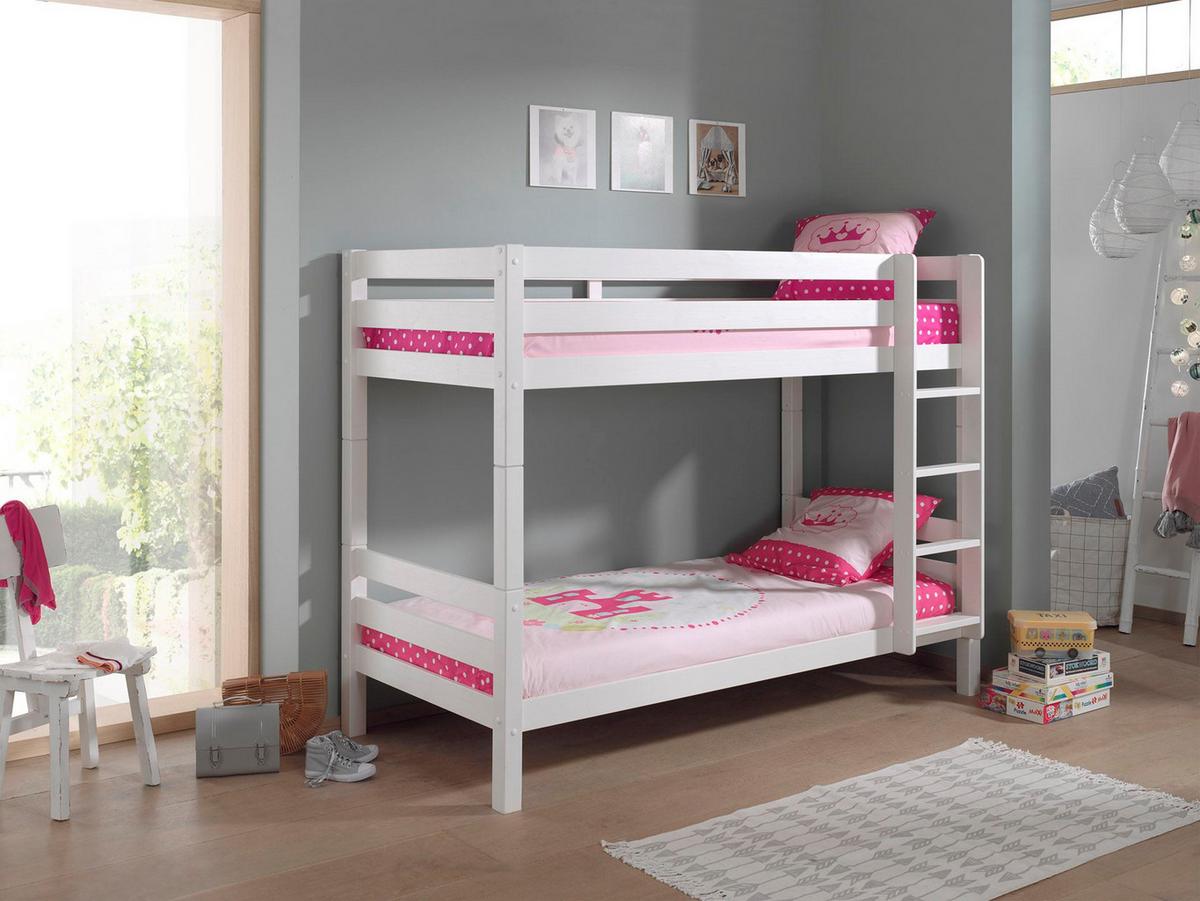 ETAGENBETT Karolina 210x161x105 aus Massivholz in Weiß - Weiß, Holz (90/200cm) - 58aufmkessel