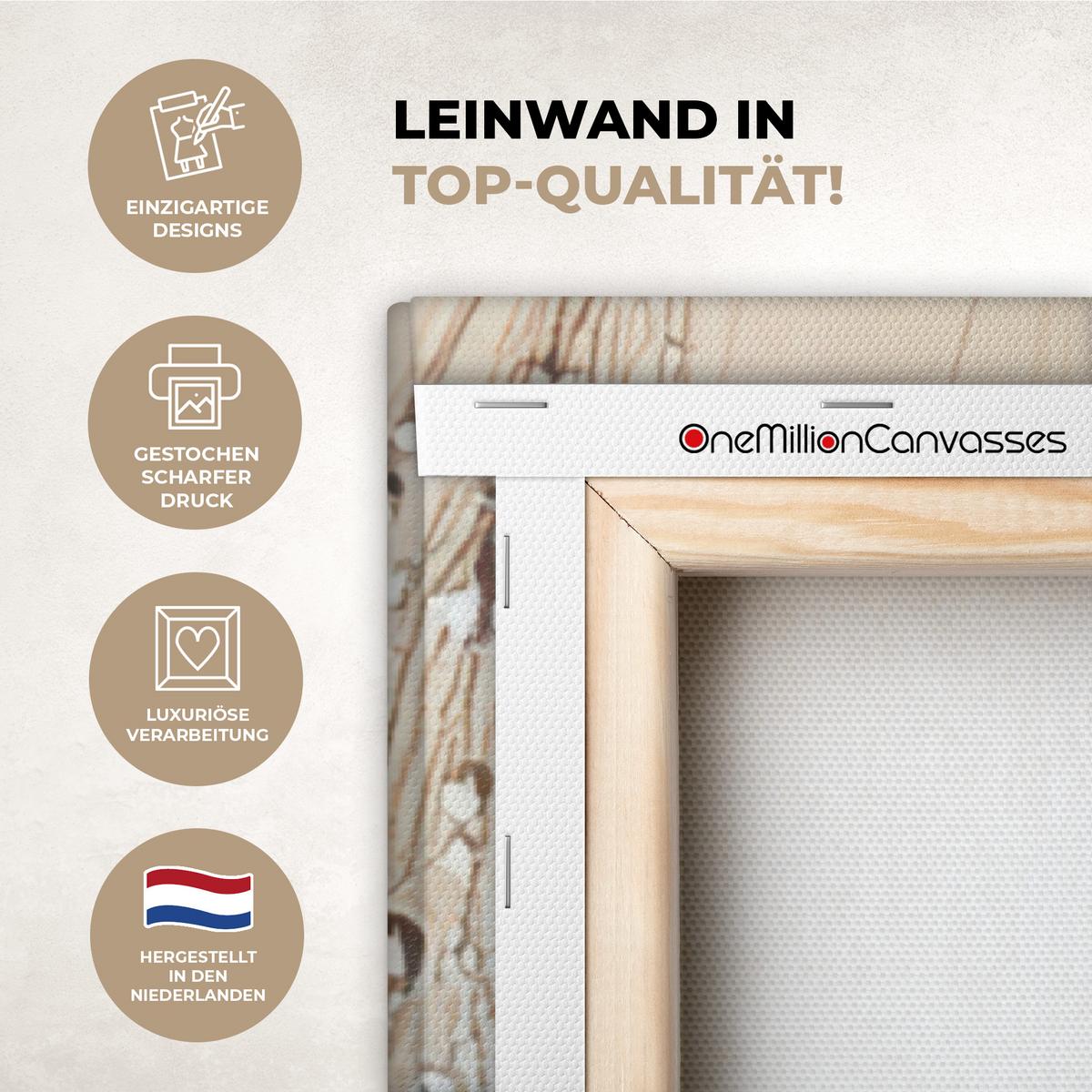 LEINWANDBILD Löwenzahn - Abstrakt - Natur - Beige Deko Groß 90x140 cm - Braun, Textil (90/140cm) - MuchoWow