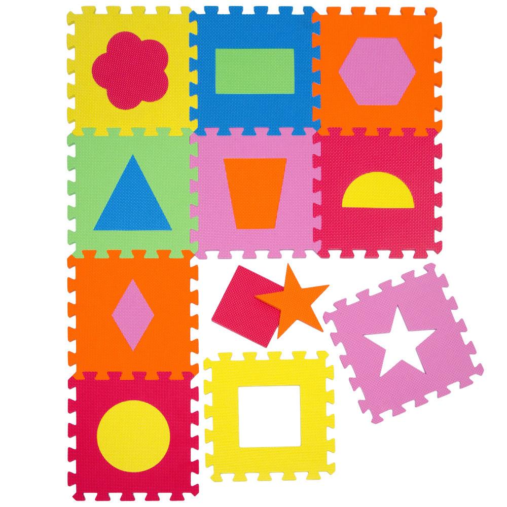 SPIELMATTE ab Null 90 cm Baby Puzzlematte Formen - Multicolor, Kunststoff (30/30cm) - Littletom