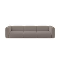 MODULARES Sofa 3-SITZER MIRA-S2 319x89x70 Braun cm Bouclé - Dunkelbraun/Schwarz, Holzwerkstoff/Kunststoff (319/70/89cm) - ALTDECOR