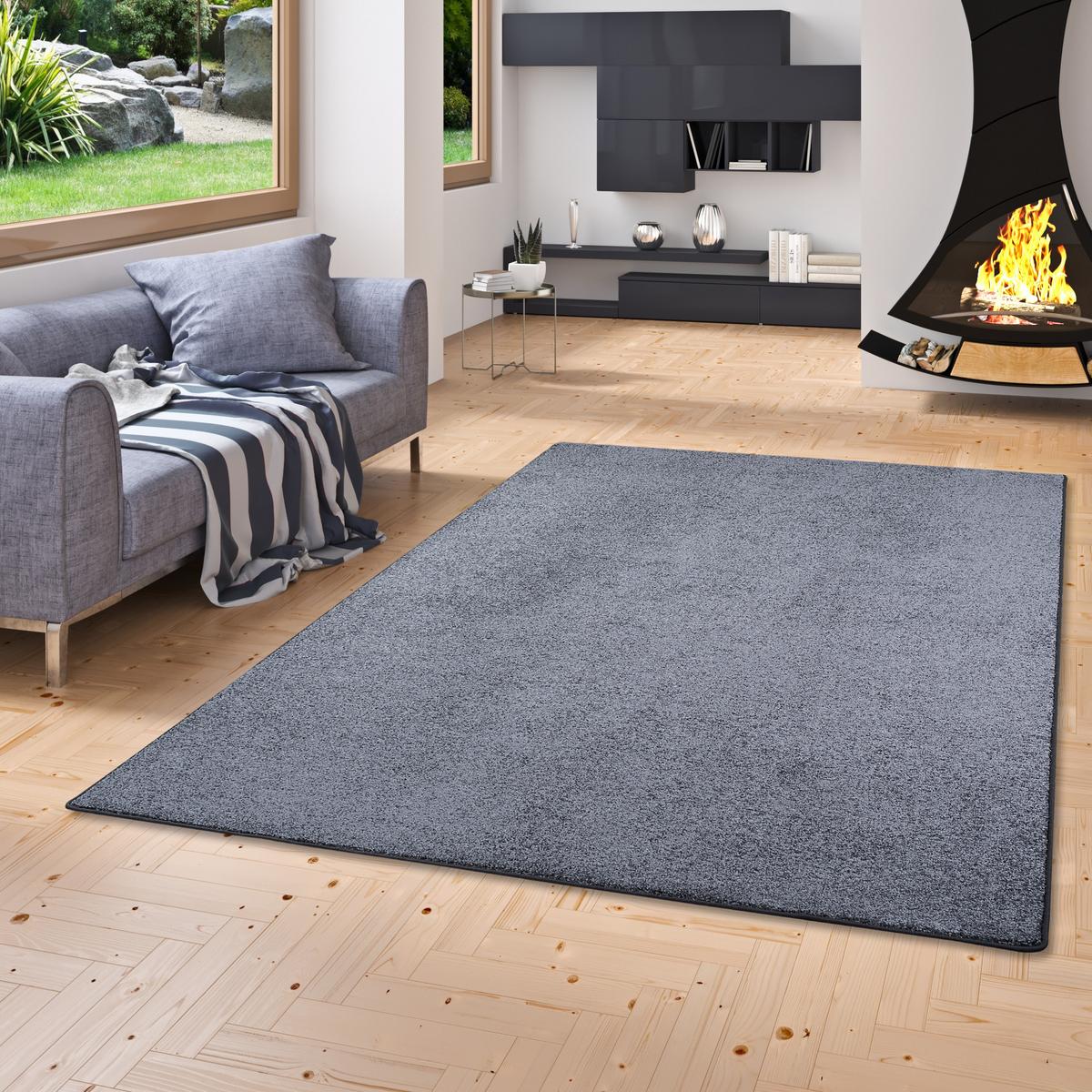 LUXUS SOFT VELOURS TEPPICH SHINE - Anthrazit, Textil (100/400cm) - Snapstyle