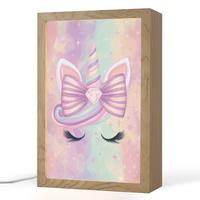 NACHTTISCHLAMPE Einhorn - Glitzer - Regenbogen - Pastell 20x30 cm - Hellrosa, Holzwerkstoff (8/20/30cm) - OnlyWow