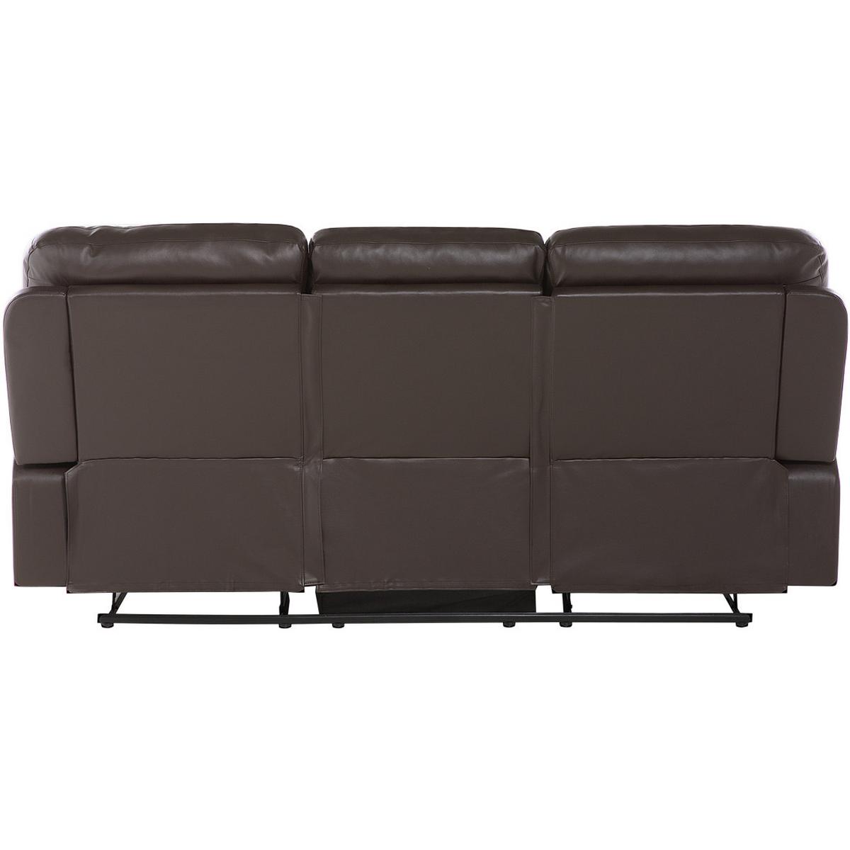 3-SITZER-SOFA Kunstleder Braun Bergen - Dunkelbraun, Kunststoff/Textil (204/101/73cm) - Beliani