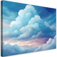 WANDBILD blaue wolken - Blau, Textil (60/40cm) - Feeby