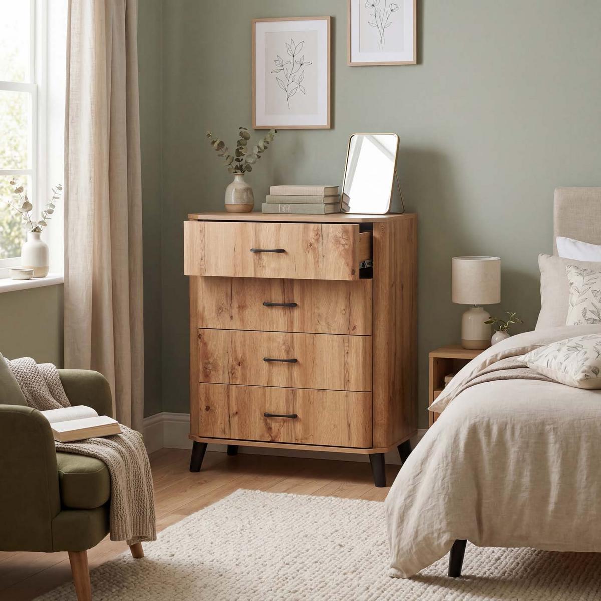 KOMMODE Hellbraun - Hellbraun, Holz (80/92/40cm) - MCW