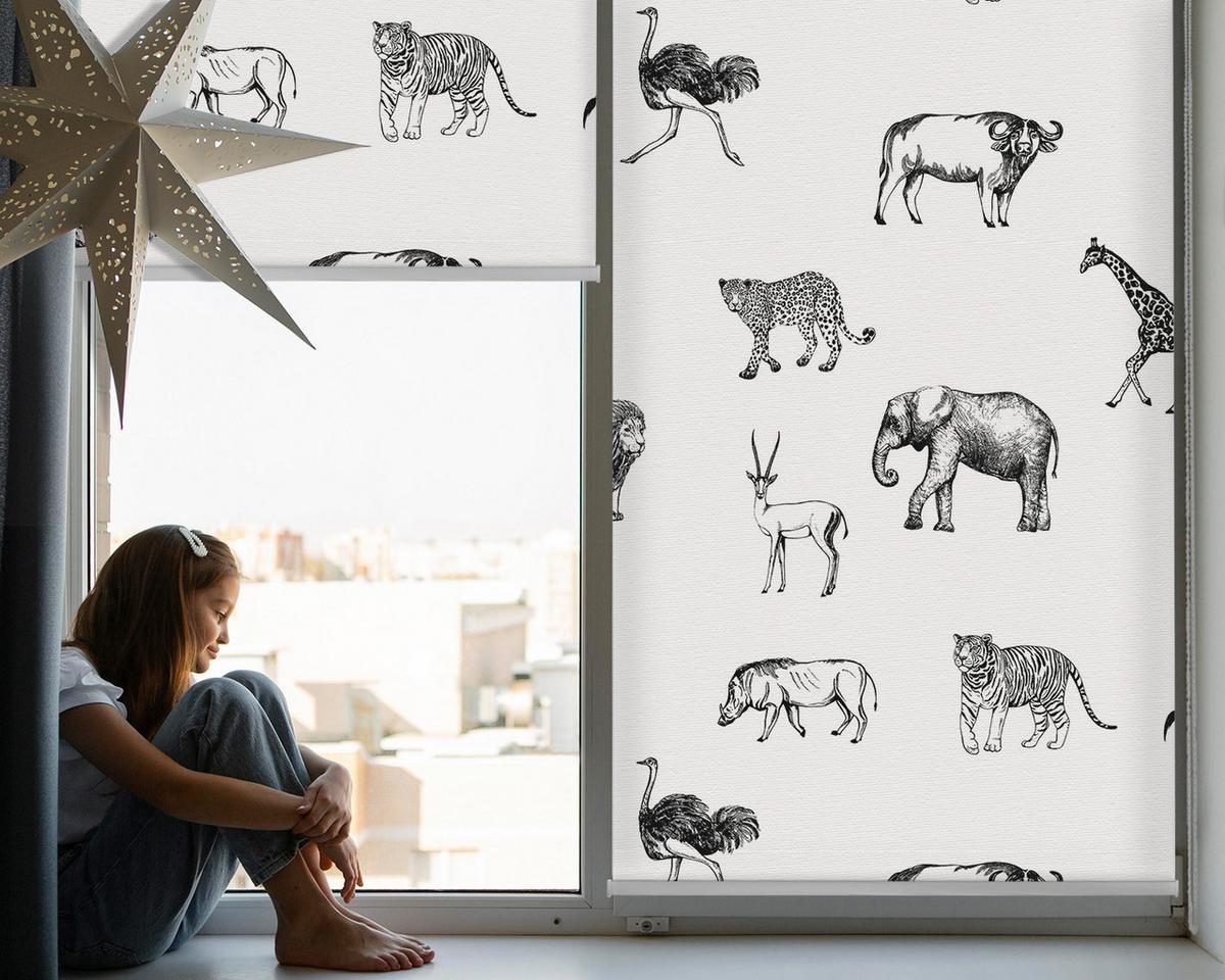 INNENROLLO - Fensterrollo - Rollo - 70x140 cm - Tiere - Grau, Kunststoff (70/140/0.5cm) - TULUP
