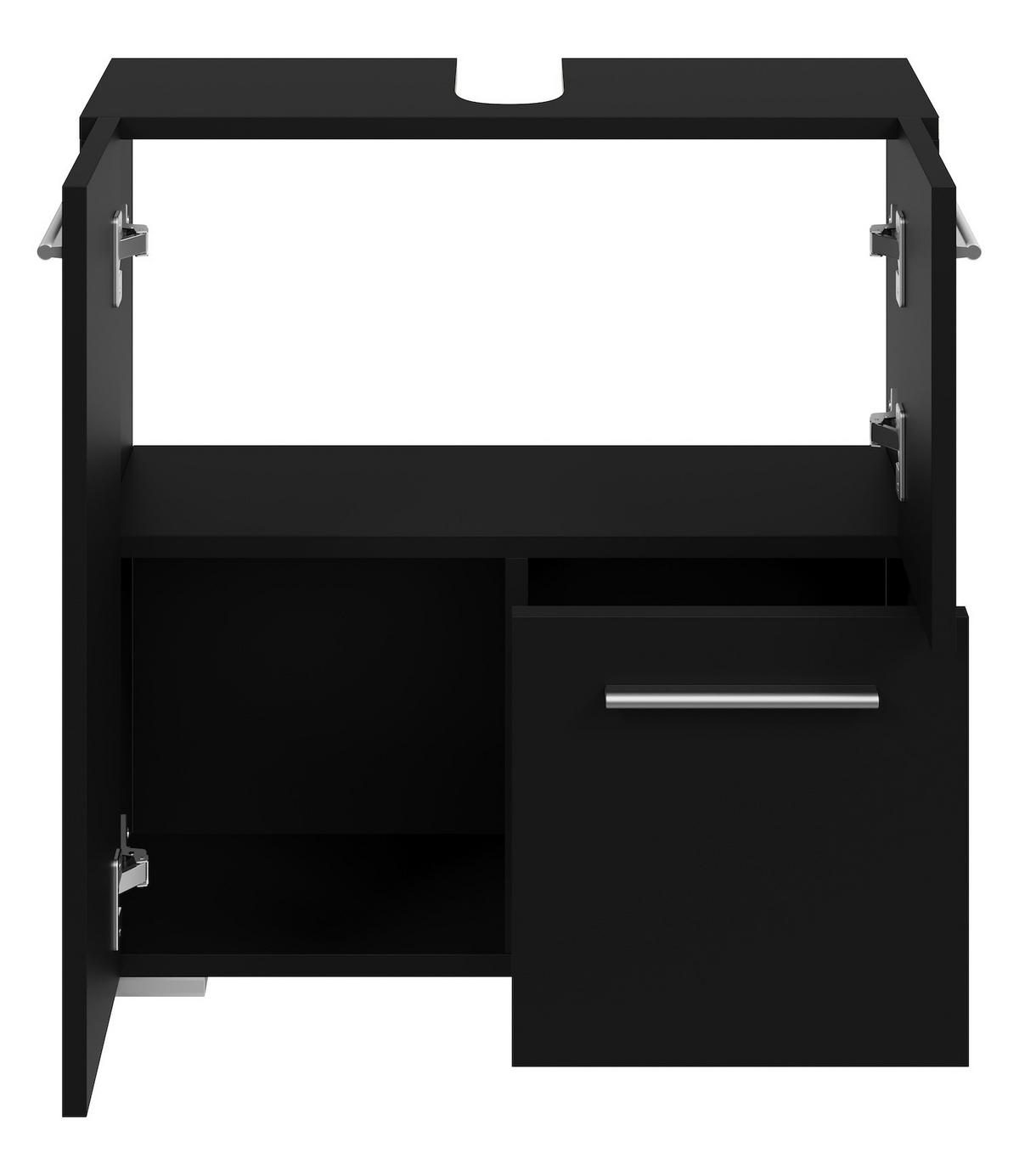 WASCHBECKENUNTERSCHRANK Mars Schwarz - 60 x 30 x 60 cm - Schwarz, Holz (60/60/30cm) - Badplaats