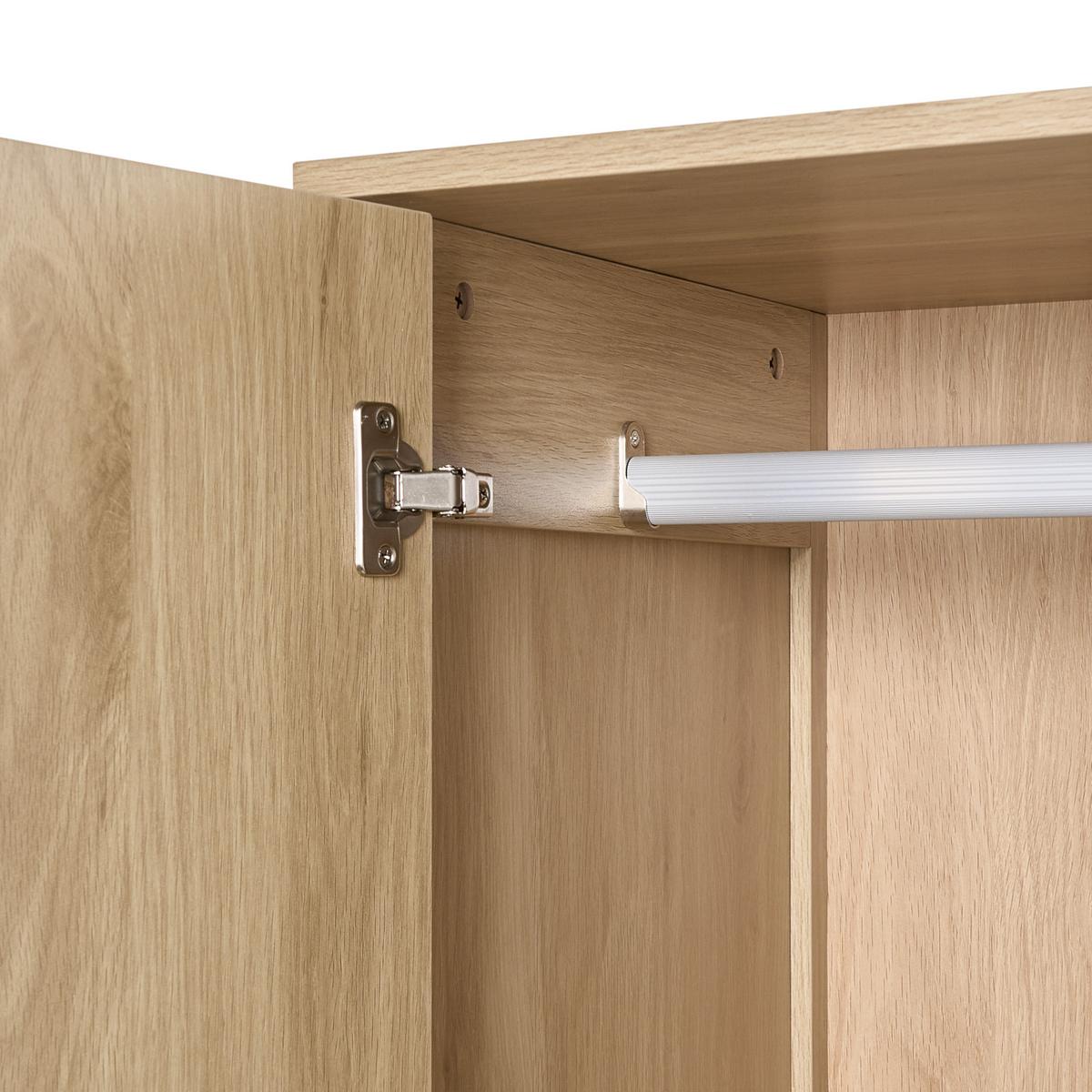 FLURSCHRANK mit Sitzbank Hellbraun Grafton - Hellbraun/Beige, Holzwerkstoff (80/180/45cm) - Beliani