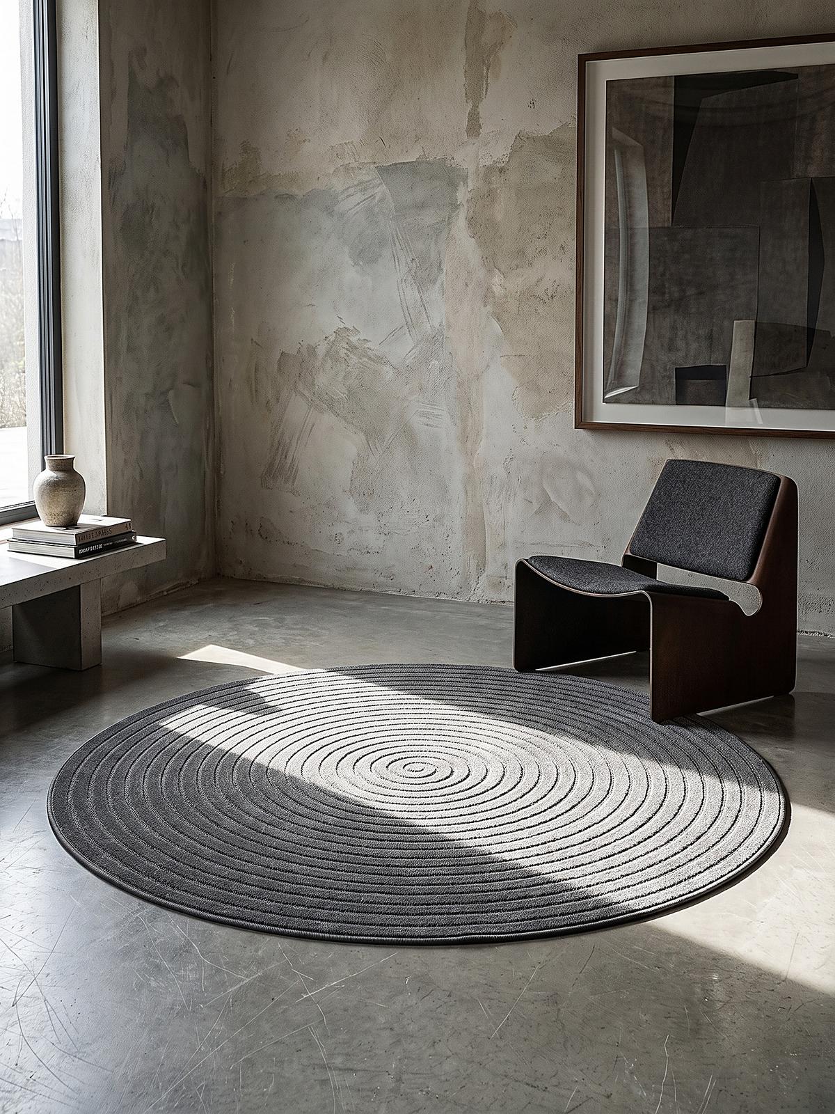 TEPPICH Outdoor Abstrakt MEZEN Polypropylen Anthrazit 160 x 160 cm - Anthrazit, Textil (160/160cm) - KADIMA DESIGN