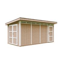 HOLZ-GARTENHAUS Basis LP SmartSide 8.52 + 2.95 m² mit B530xL279xH237 cm - M905C - TERRA BROWN - Hellbraun, Holz (530/237/279cm) - Timbela