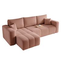 ECKSOFA Leros Mit Schlaffunktion - Rosa, Holzwerkstoff/Textil (248/145cm) - Fun Möbel