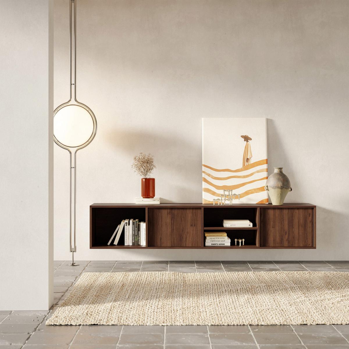 TV-HÄNGEBOARD Sanva WARMIA WALNUSS 200 CM - Dunkelbraun, Holzwerkstoff (200/40/35cm) - Selsey