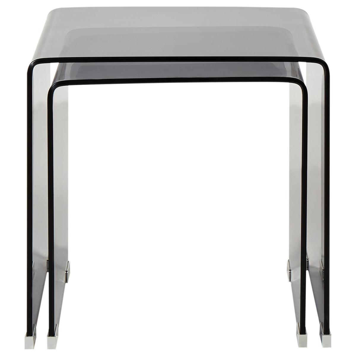 BEISTELLTISCH 2er Set Schwarz Kendall - Schwarz, Glas (42/42/42cm) - Beliani