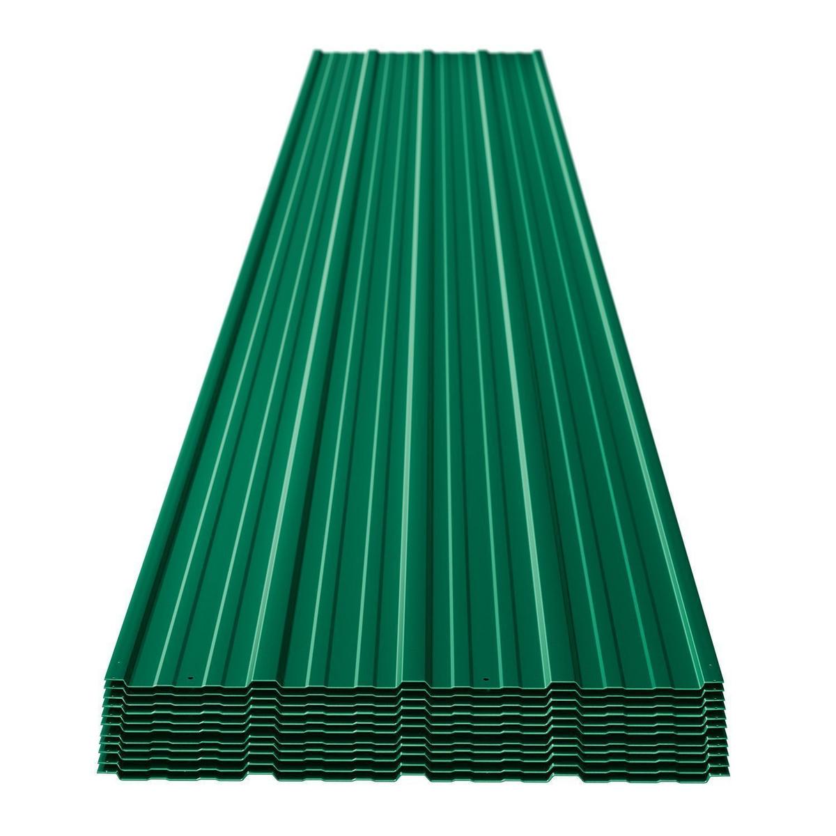 PROFILBLECH Grün 110x45 cm 14er-Set - Grün, Metall (45/110cm) - Juskys