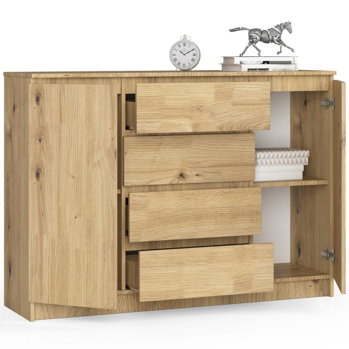 KOMMODE Eiche Artisan 99/138/40 - Eiche Artisan, Holzwerkstoff (138/99/40cm) - RAUMHIRSCH FURNITURE