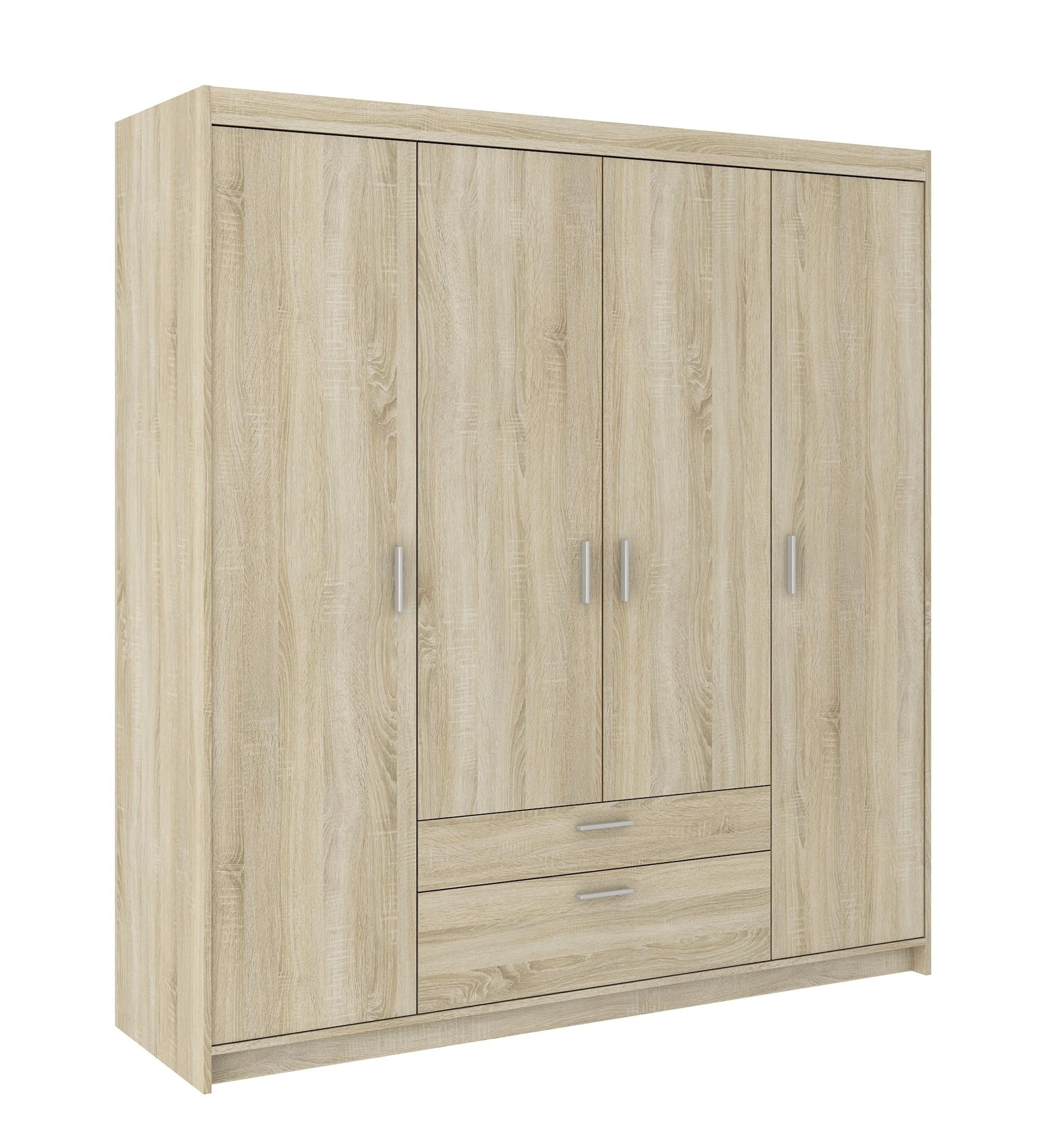 KLEIDERSCHRANK Storicos Sonoma Eiche 176,3/190,5/53 cm - 4T2S Modern mit Schubladen - Sonoma Eiche, Holzwerkstoff/Kunststoff (176.3/190.5/53cm) - AX Living