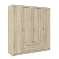 KLEIDERSCHRANK Storicos Sonoma Eiche 176,3/190,5/53 cm - 4T2S Modern mit Schubladen - Sonoma Eiche, Holzwerkstoff/Kunststoff (176.3/190.5/53cm) - AX Living