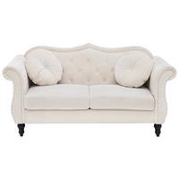 2-SITZER-SOFA Samtstoff Beige Skien - Beige, Textil (165/91/83cm) - Beliani
