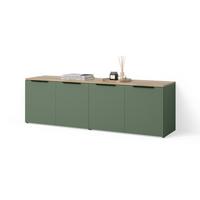 WOHNWAND Piave Grün 2 Teile - Grün, Holzwerkstoff (80/50/40cm) - Livinity®